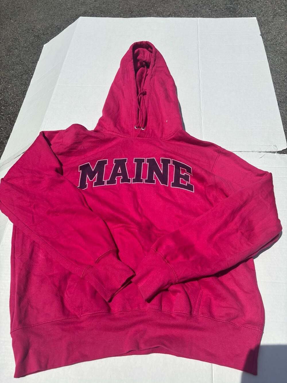 Vintage MV Sport Women's Classic Fleece Maine Hoodie Pink XL